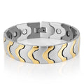New Stainless Steel 16mm Wave Shaped Jewelry Fashion Magnetic Bracelet for Men and Women