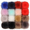 Wholesale Fur Pom Pom for Beanie Hats 10cm  Fluffy fox Fur Pompom Detachable Faux Raccoon Fur Ball Accessories Decoration