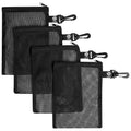 6x8 Inch Black Mesh Zipper Beach Bags with Clip for Shells Snails Shell-fish Stones Sea-glass Shrimps