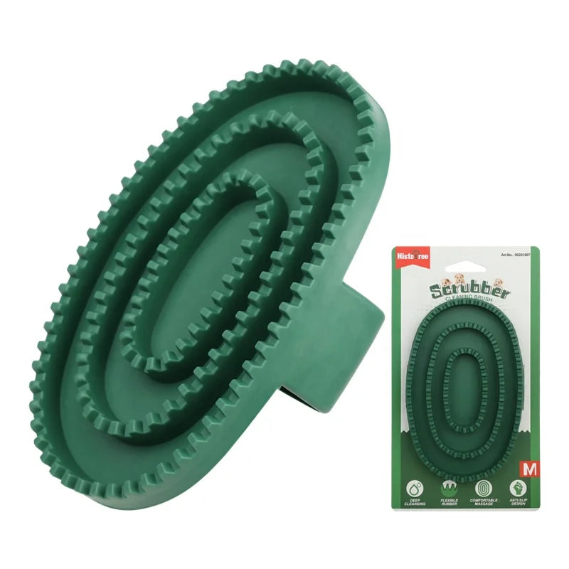 Factory Wholesale Custom Logo Rubber Cleaning Bath Brush Horse Curry Comb