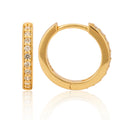 Fine Jewelry 925 Sterling Silver Gold Plated Cubic Zircon Huggie Earrings