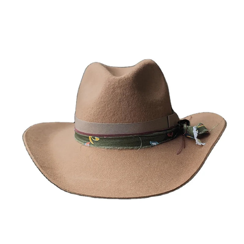 Fashion Camel 100% Australia Wool Felt Cowgirl Hats Wool Felt Western Australian Cowboy Hat Fedora