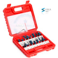 Kits001 15Pcs 1/4'' Shank Tungsten Carbide Wood Router Bit Set for Woodworking Plastic Box Pack