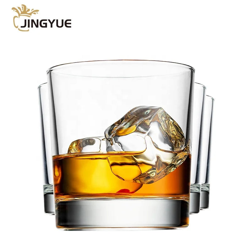 Wholesale Custom Logo Print 11oz Old Fashioned Lowball Crystal Round Whiskey Rocks Shot Glass for Whisky Brandy Cocktail