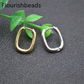 Hot Selling Fashion Woman Jewelry Anti Fading Gold Silver Plated Smooth Geometric Rectangle Hoop Earrings Hooks Clasps