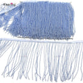 WTT-007 Keering Good Price Ladies Party Dress Accessories Fuchsia 15cm Beaded Tassel Fringe Trim for Sewing