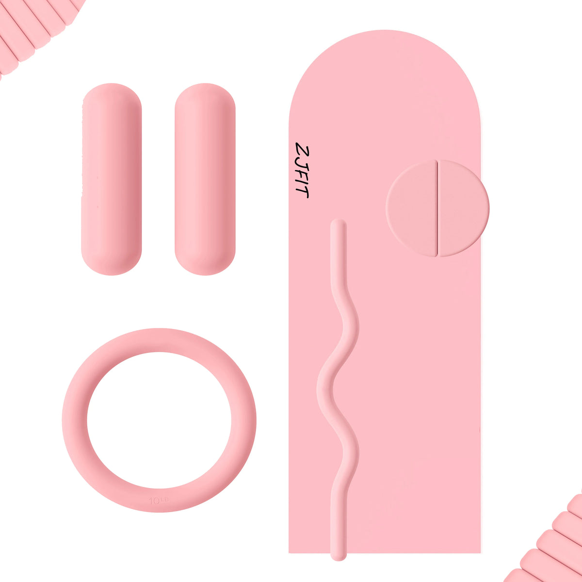 Customized Silicone Gym Fitness Set with Barbell Bar Beam Dumbbell Power Ring Yoga Mat Ankle Weight-Home Pilates Accessories