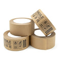 Eco Custom Printed Brown Kraft Paper Tape High Tack Self-Adhesive Acrylic Antistatic Single Sided Water-Activated Hot Melt Roll