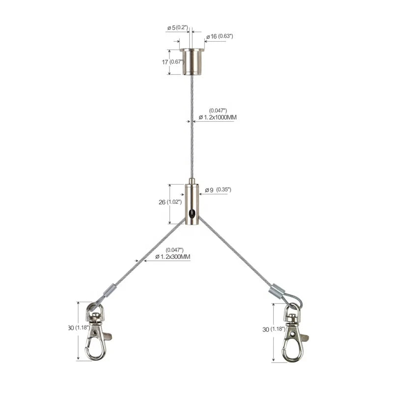 Hot Sale Nickel Color Adjustable Light Suspension Kits for Led Linear Light Hanging Kits