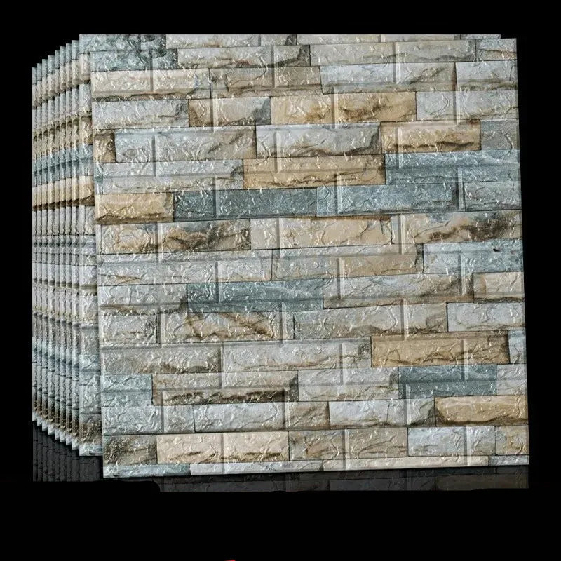 Wholesale 70*77 cm Self-Adhesive 3D Foam Panels Kitchen Brick-Pattern Stickers for Barbershop Clothing Store Decoration