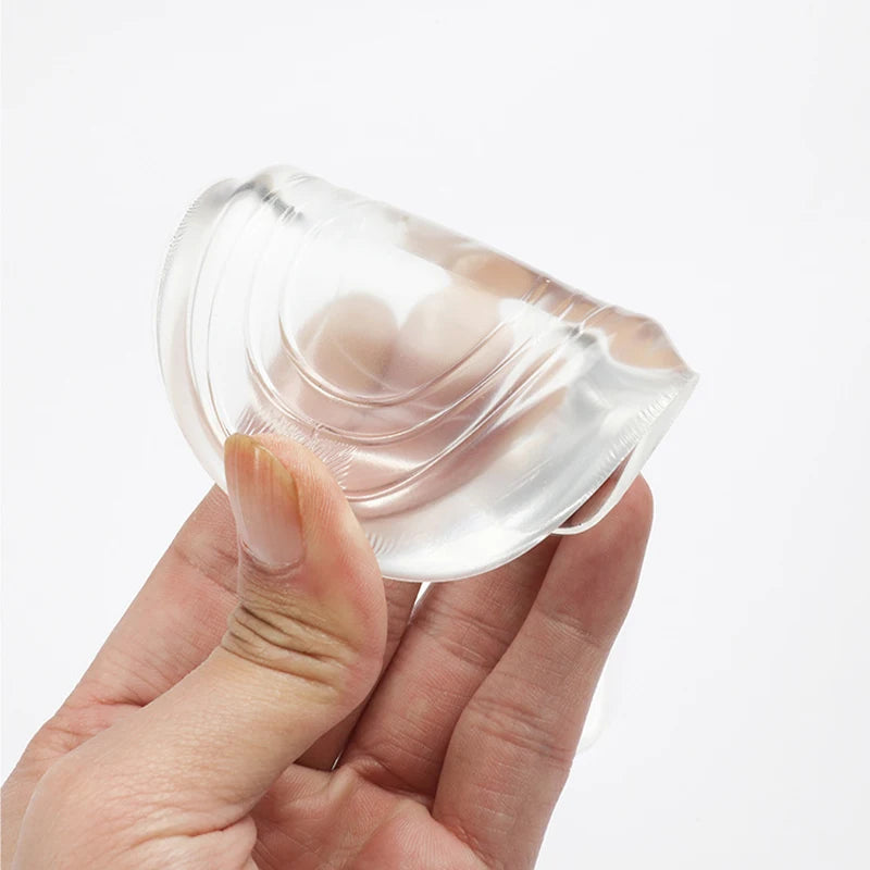 Women Shock Proof clear Silicone Gel Invisible Height Increase Cushion Insole Heel