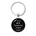 Friends TV Show Keychain 25th Anniversary Series Cartoon Fun Pattern 25mm Glass Cabochon Key Ring Keyholder for Good Friend Gift