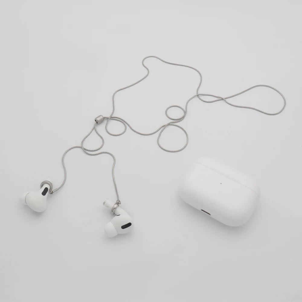 Chris April in Stock PVD Gold Plated 316L Stainless Steel Anti-lost Earphone Snake Chain