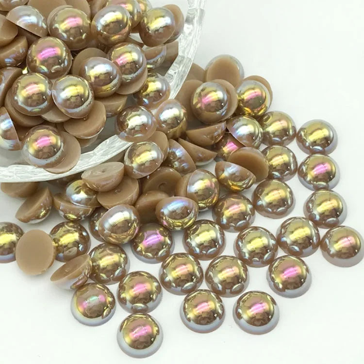 Jet Black AB Non Hot Fix Pearls Rhinestone for DIY Phone Case