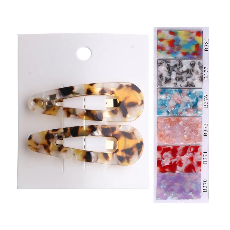 MiDairy Korean Style Tortoiseshell BB Clip Acetic Acid Hairpin Geometric Hollow Snap BB Clip Hairpin Headwear for Girl