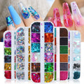 Hot Sale Nail Sequin Multiple Shape Gold Silver Heart-Shaped Nail Glitter Laser Patch Nail Art Decoration Shimmering Powder