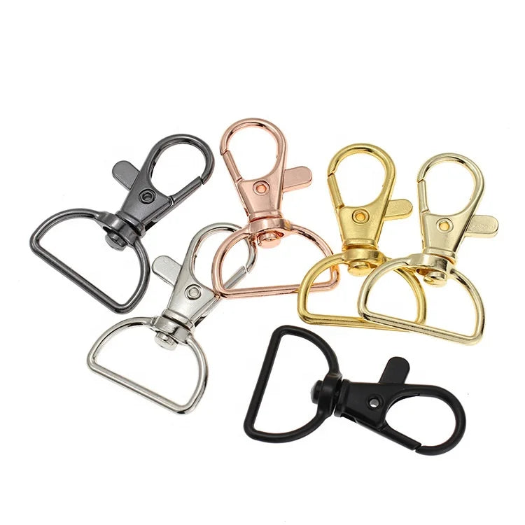 Lanyard Snap Hooks Keychain Clip Hooks D Keychain Rings Lobster Claw Clasps for Keychain Purse Hardware Sewing Craft