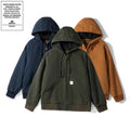 Men's Quilted Cotton-Padded Winter Poncho Coat Waterproof Hood Kanye J30 Canvas Thick Zipper Wholesale Stock OKONKWO