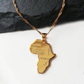 Hot Sale Products Africa Motherland Map Pendant Chain Stainless Steel Silver Gold African Jewellery Africa Continent Necklace