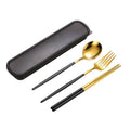 Reusable Utensils Silverware Travel Camping Chopsticks Stainless Steel 410 Cutlery Sets With Box