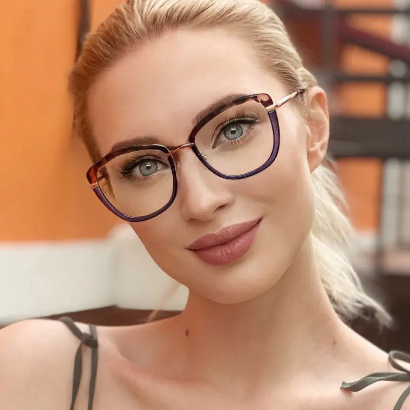 Custom Cateye Optical Frame Eyeglasses Tr90 Anti Blue Light Blocking Eye Glasses Spectacle Frame Computer Eyeglasses