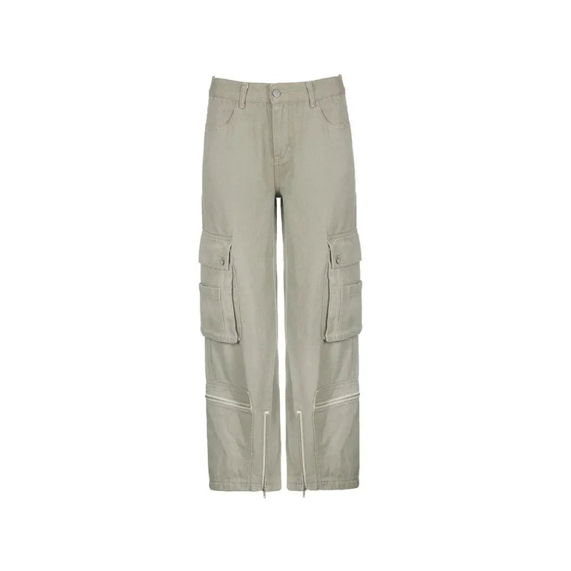 Men's Retro Hip Hop Nylon Casual Jogger Trousers Cotton Canvas Cargo Pants for Both Men and Women