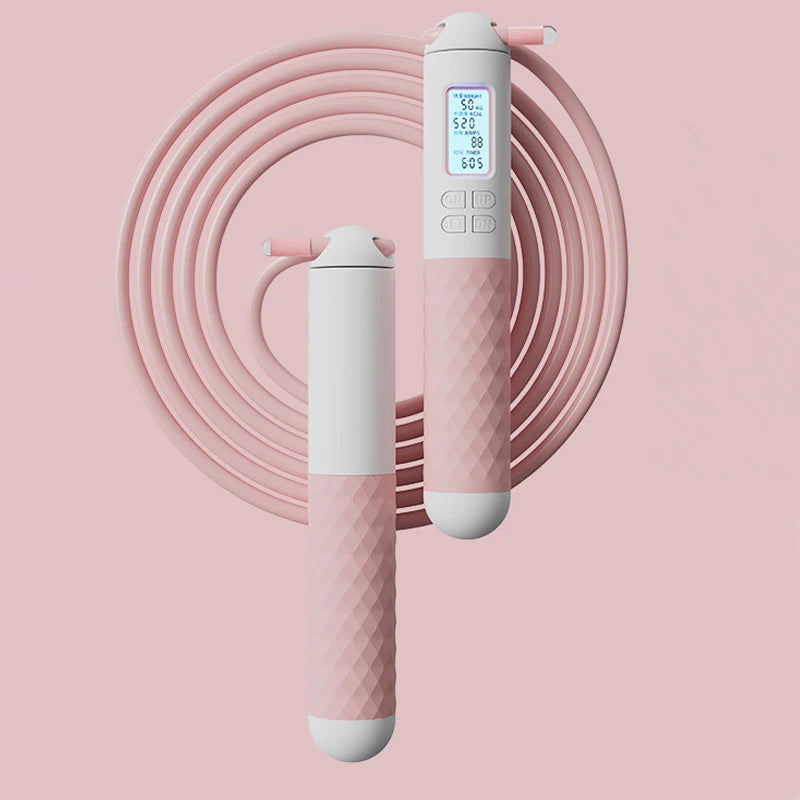 PP Handle Jump Rope Dual-Purpose Weight Intelligent Electronic Counting Cordless Weight Ball Steel Wire Rope for Adult Children