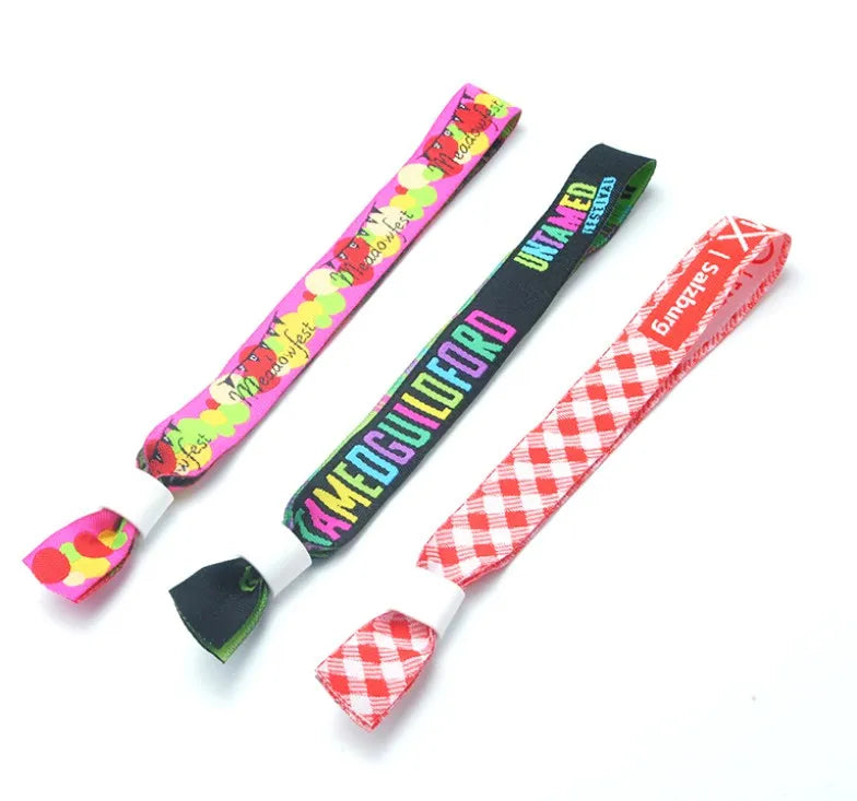 No Minimum Custom Jacquard Polyester Wristbands Personalized Fabric Wristband Manufacturer