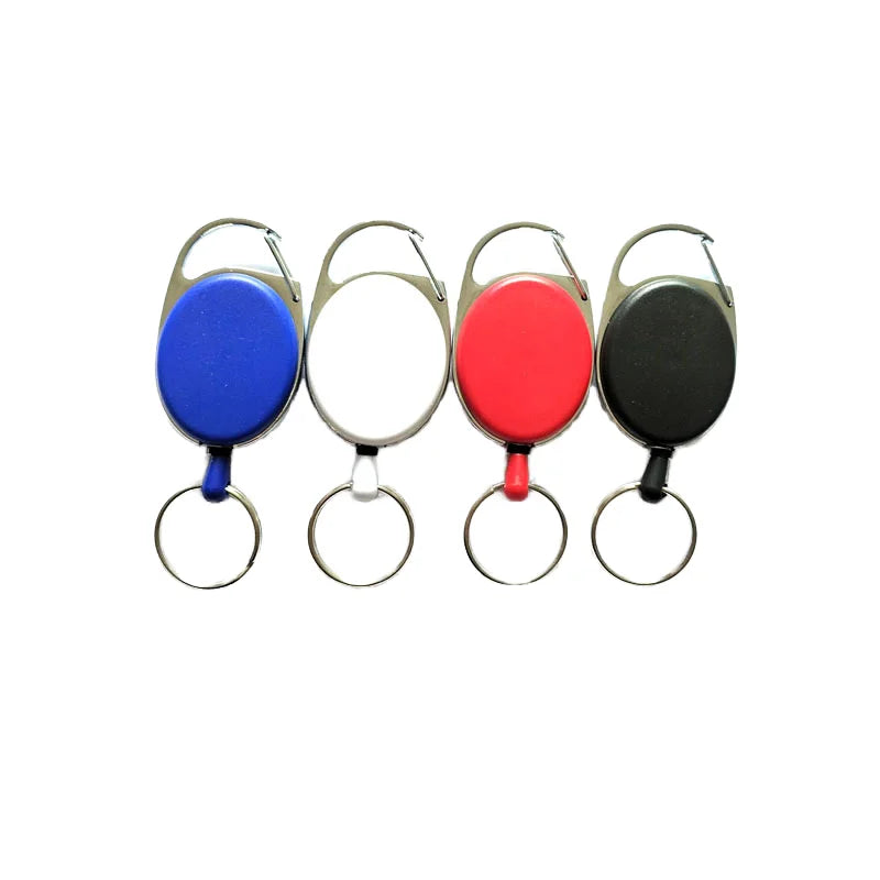 Durable Carabiner Retractable Metal Badge Reel Keyring Id Card yoyo Pull Holder Keychain for Working Staff