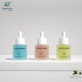 New Thick Split 15ml 30ml 50ml 100ml Skin Care Serum & Mascara Flat Glass Cylinder Dropper Bottle with Screen Printed Design