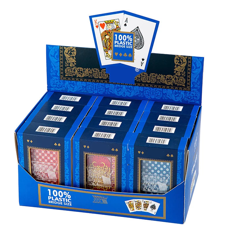 High Quality New Advertising 0.31MM Four Colors Frosted Waterproof Plastic Playing Card with Container Family Use Eco-Friendly
