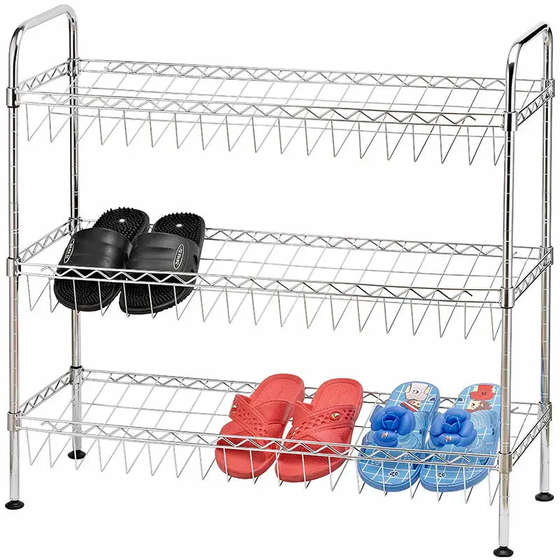 Customized Living Room 4-Layer Metal Iron Mesh Shoe Rack Organizer with Modern Design for Home Hotel & Warehouse Use