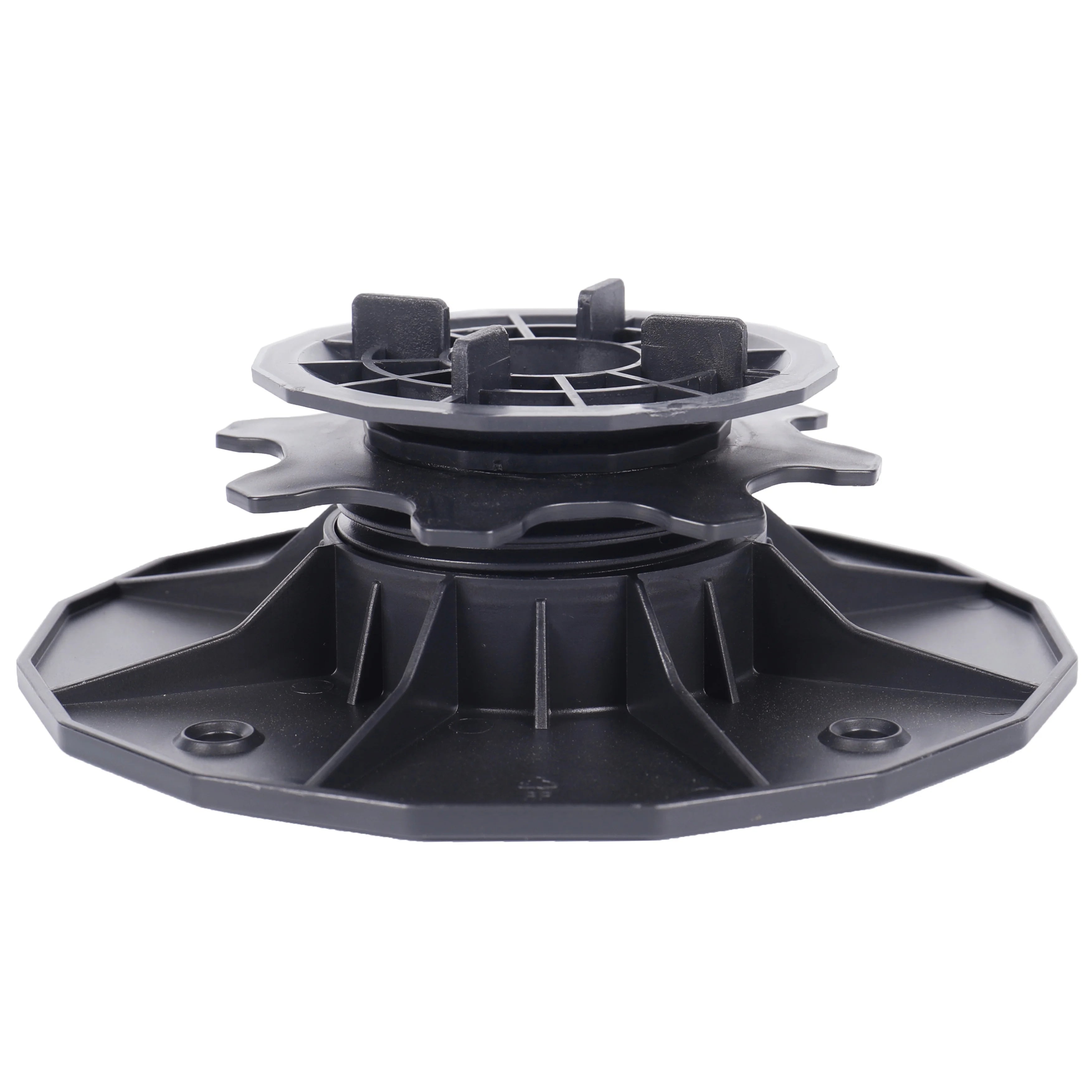 Pedestal Mount Adjustable Eco-Friendly Plastic Pedestals Terrace Tile Support High Capacity Black 45-80 mm 5% Slope