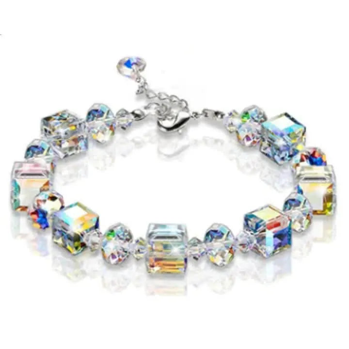 Burst Square Crystal Exquisite Luxury Fashion Bracelet Bright Colorful Transparent String Wholesale Can Be Available MegaBDM