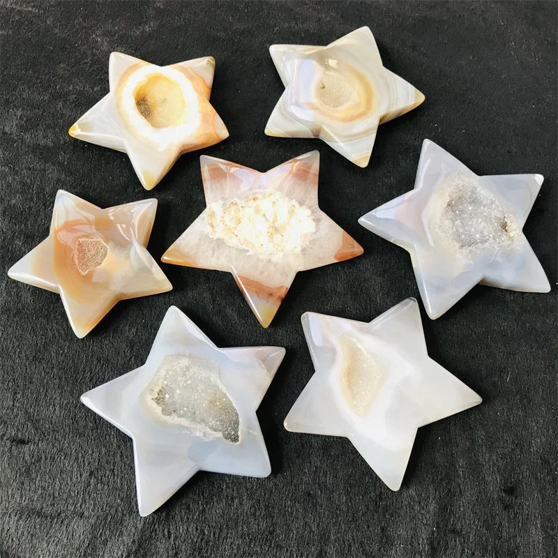 Hot sale Brazilian natural healing polished crystal agate geode star