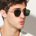 Polygon Vintage Mans square New Trendy Small Round Frame Classic  Retro Classic Eyewear Uv400 Custom logo Shades Sunglasses