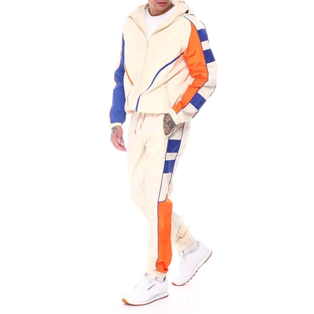 KY FULL ZIP Colorblock Custom Light Jacket Windbreaker Tracksuit Set Nylon Jacket Men Pants