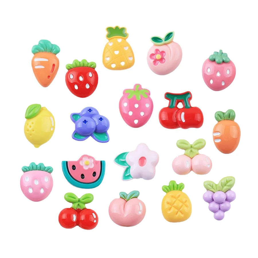 Hot Sale Fruit Theme Flatback Resin Embellishment Pieces Diy Accessories