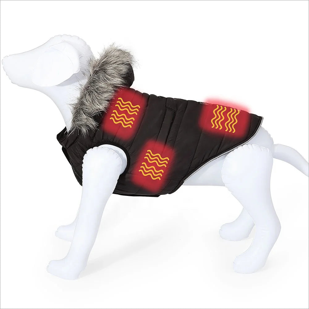 Cat Pet Usb Weather Puffer Winter Outdoor Heated Dog Coat With 3 Temperature Control  Heated Dog Jacket Dog Heating Vest