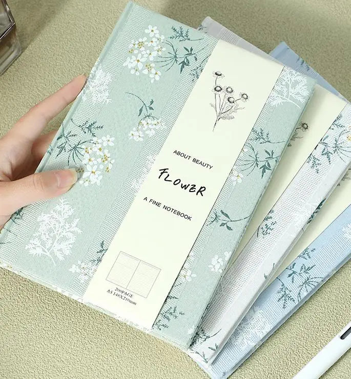 Custom A5 Hardcover Cloth Notebook New Design Printed Flower Diary Promotional Stationery and School Supplies