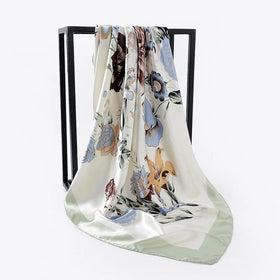 Wholesale of New Women's Printed square Scarves Bow Ties Satin Multifunctional Scarves