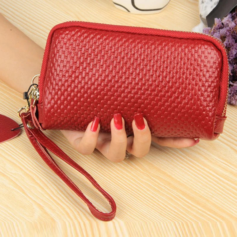 2026 New Arrival Ladies Fashion Long Wallet Fashion Zipper Phone Holder Coin Purses Genuine Leather Women Wallet Clutch Bag