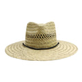 Customizable Unisex Fedora Straw Wide Brim Hat Adjustable for Beach Daily Use & Travel