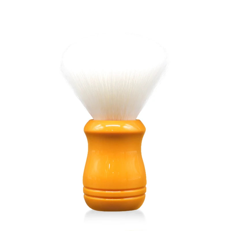 JDK 1PC Wholesale White Synthetic Hair Knot Shaving Brush Orange Color Acrylic Handle Grooming Shaving Brush