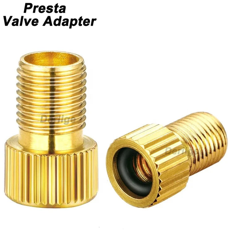 Brass Presta Valve Adapter Convert Presta to Schrader French to US Bike Inflate Converter