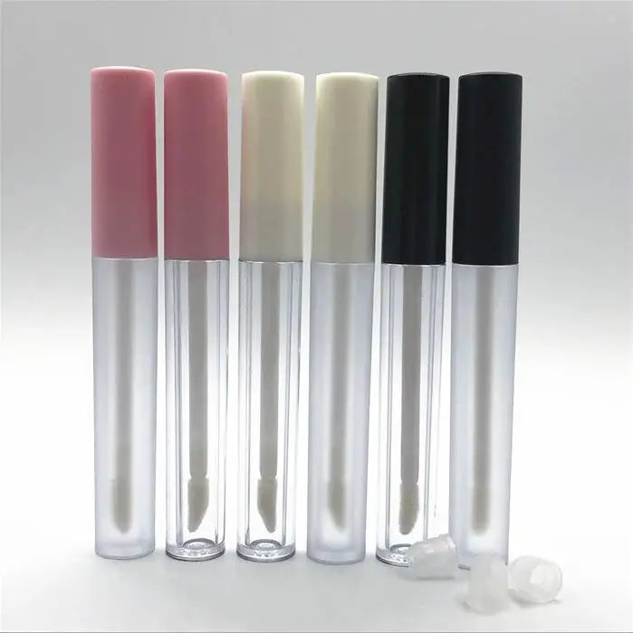 Wholesale Luxury 2.5ml Frosted/clear Plastic Empty Lip Gloss Wand Tube Bottle With Black/white/pink Lid