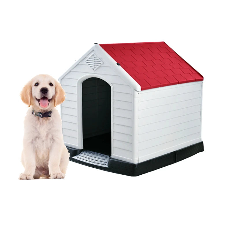 Hot Selling Factory Direct Movable Dog House Kennel Waterproof Plastic with Solid Iron Pattern Pet Houses & Furniture