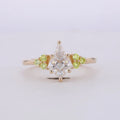 Unique Design 14k Gold 7*10mm Kite Cut DEF Moissanite Engagement Ring
