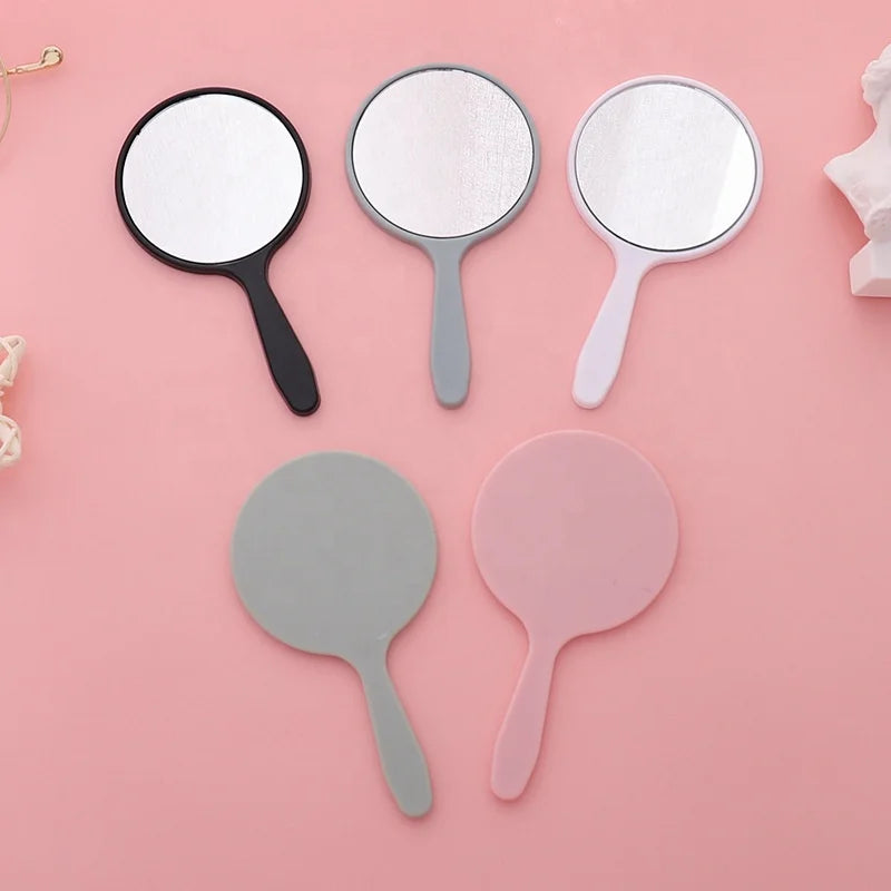 Wholesale Custom Handheld Pocket Makeup Mirror Portable Mini Pink Cosmetic Mirror Vanity Mirror With Logo