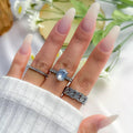 SHIXIN Fashion 4-piece Crown Rhinestone Ring Set Zircon Luxury Vintage Bridal Ring Hot Selling High-quality Women's Jewelry Set